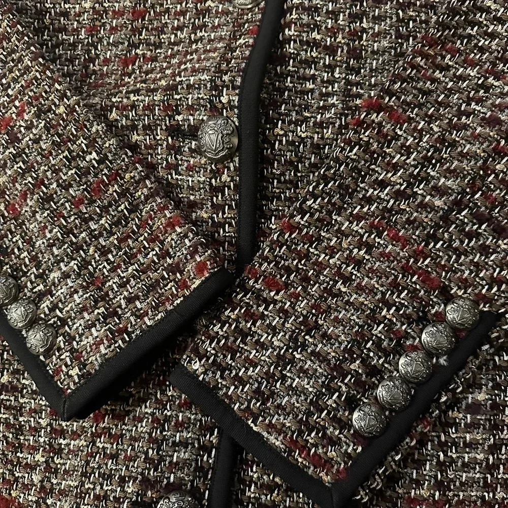 NEW Veronica Beard Watkins Dickey Tweed Collarless Jacket Grey Multi | size 2 - Picture 11 of 15